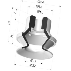Ventouse 1.5 Soufflets Série PBG Ø 22MM