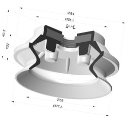 Ventouse 1.5 Soufflets Série PBG Ø 77.5MM