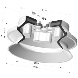 Ventouse 1.5 Soufflets Série PBG Ø 154.1MM