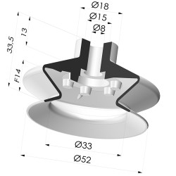 Ventouse 1.5 Soufflets Série 1 Ø 52MM