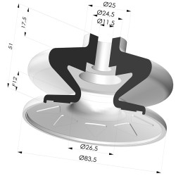 Ventouse 1.5 Soufflets Série 1 Ø 83.5MM