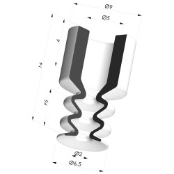 Ventouse 2.5 Soufflets Série 2 Ø 6,4MM