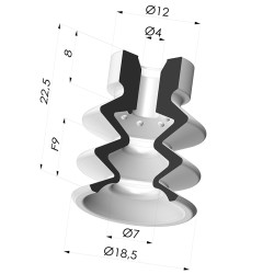 Ventouse 2.5 Soufflets Série 2 Ø 18.5MM