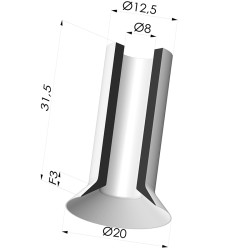 Ventosa Piatta Serie 7SC Ø 20MM