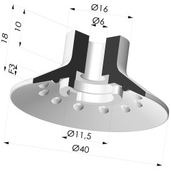 Ventosa Piatta Serie 7SB Ø 40MM