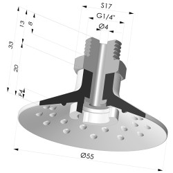 Ventosa Piatta Serie 7SB Ø 54.8MM con Inserto G1/4"