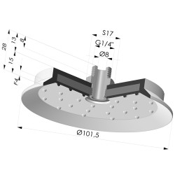 Ventosa Piatta Serie 7SB Ø 101.5MM con Inserto G1/4"