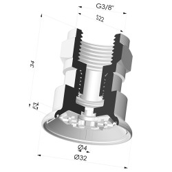 Ventouse Plate Série 7R Ø 32MM