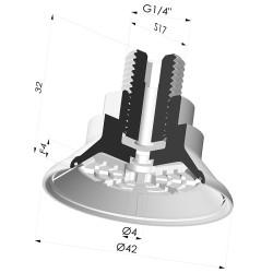 Ventouse Plate Série 7R Ø 42MM