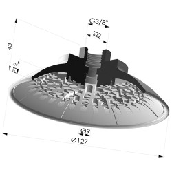 Ventouse Plate Série 7R Ø 127MM