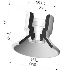 Flachsauggreifer Serie 7 Ø 20MM