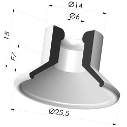 Flachsauggreifer Serie 7 Ø 25MM