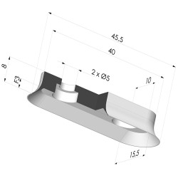 Ovale Sauggreifer  Serie 4 45.5x15.5MM