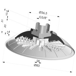 Ventosa Piatta Serie 99 Ø 82.6 mm con Inserto maschio G3/8"