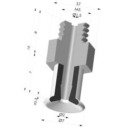 Ventouse Plate Série 9 Ø 7MM