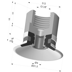 Ventouse Plate Série 9 Ø 21,5MM