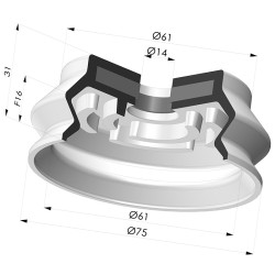 Ventosa 1.5 fuelles Serie 8SB SPF Ø 75MM