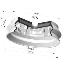 Ventosa 1.5 fuelles Serie 8SB SPF Ø 100MM