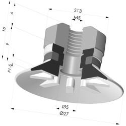 Ventosa Piatta Serie 90 Ø 27MM