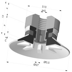 Ventosa Piatta Serie 90 Ø 27MM