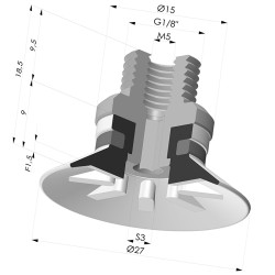 Ventosa Piatta Serie 90 Ø 27MM