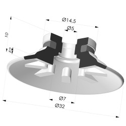 Ventosa Piatta Serie 90 Ø 31,8MM