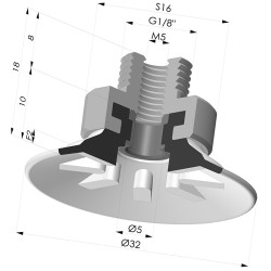 Ventosa Piatta Serie 90 Ø 31,8MM