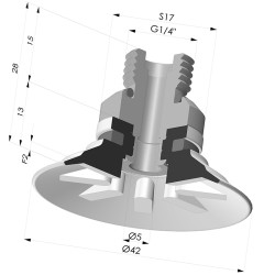 Ventosa Piatta Serie 90 Ø 42,3MM