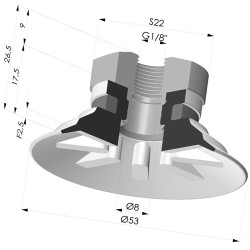 Ventosa Piatta Serie 90 Ø 53MM