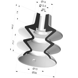 Ventosa 2.5 Fole Série 8 Ø 36MM