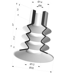 Ventouse 3.5 Soufflets Série 8 Ø 32MM