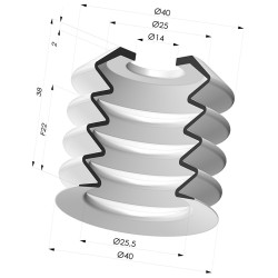 Ventouse 4.5 Soufflets Série 8 Ø 40MM