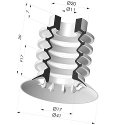 Ventouse 4.5 Soufflets Série 95 Ø 41MM