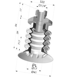 Ventouse 4.5 Soufflets Série 95 Ø 41MM