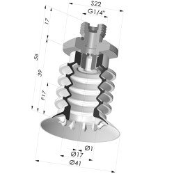 Ventouse 4.5 Soufflets Série 95 Ø 41MM