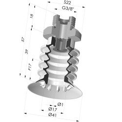 Ventouse 4.5 Soufflets Série 95 Ø 41MM