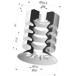 Ventouse 4.5 Soufflets Série 95-2 Ø 31MM