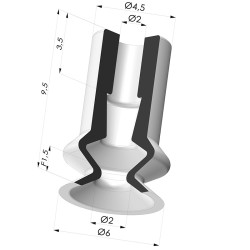 Ventosa 1.5 Fuelles Serie 91 Ø 6MM