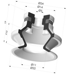 Ventosa 1.5 Fuelles Serie 91 Ø 22,2MM