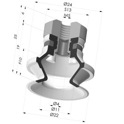 Ventosa 1.5 Fuelles Serie 91 Ø 22.2MM