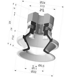 Ventosa 1.5 Fuelles Serie 91 Ø 22.2MM