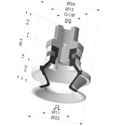 Ventosa 1.5 Fuelles Serie 91 Ø 22,2MM