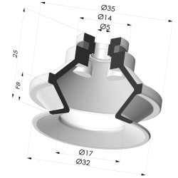 Ventosa 1.5 Fuelles Serie 91 Ø 31,8MM