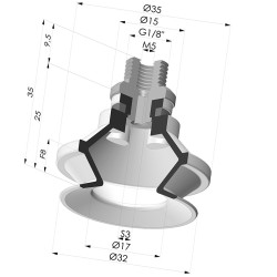 Ventosa 1.5 Fuelles Serie 91 Ø 31,8MM
