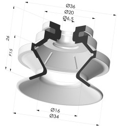 Ventosa 1.5 Fuelles Serie 91 Ø 34MM