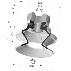 Ventosa 1.5 Fuelles Serie 91 Ø 34MM