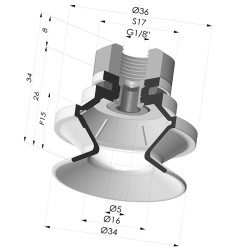 Ventosa 1.5 Fuelles Serie 91 Ø 34MM