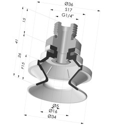 Ventosa 1.5 Fuelles Serie 91 Ø 34MM