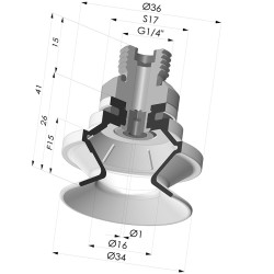 Ventosa 1.5 Fuelles Serie 91 Ø 34MM