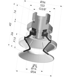 Ventosa 1.5 Fuelles Serie 91 Ø 34MM